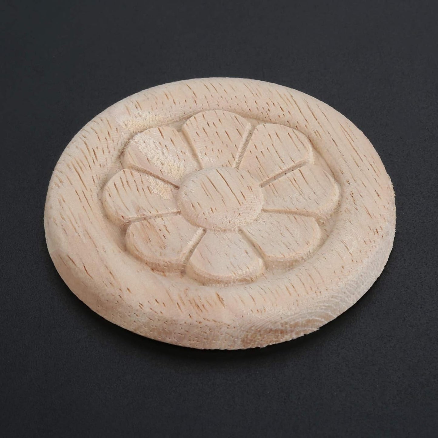 10-Pack Wood Carved Central Onlay Flower round Applique Decals for Cabinet Door Cupboard Furniture Decoration(4Cm/1.57")