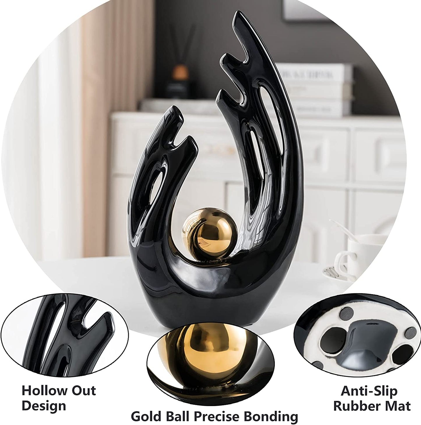 Contemporary Ceramic Statues for Elegant Home and Office Decor Accents