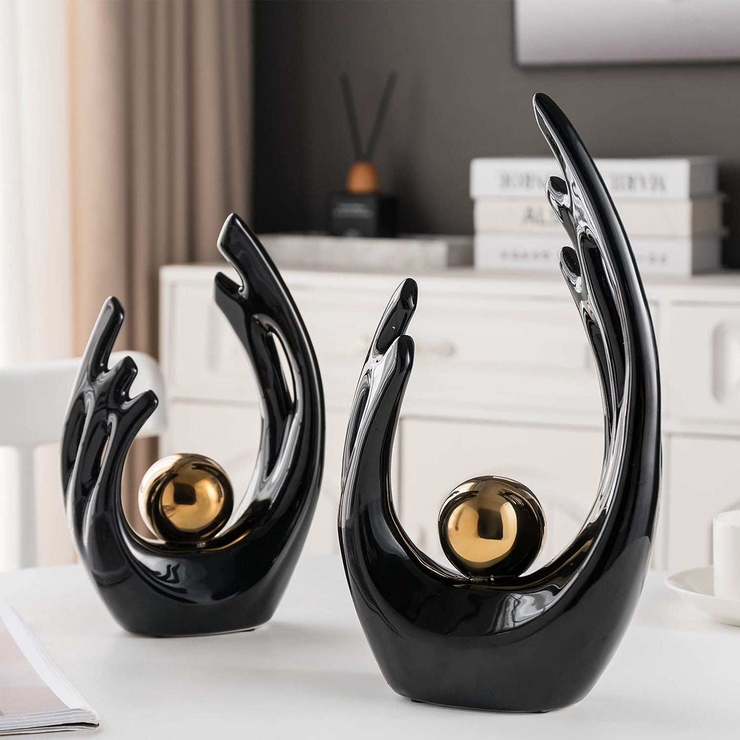 Contemporary Ceramic Statues for Elegant Home and Office Decor Accents