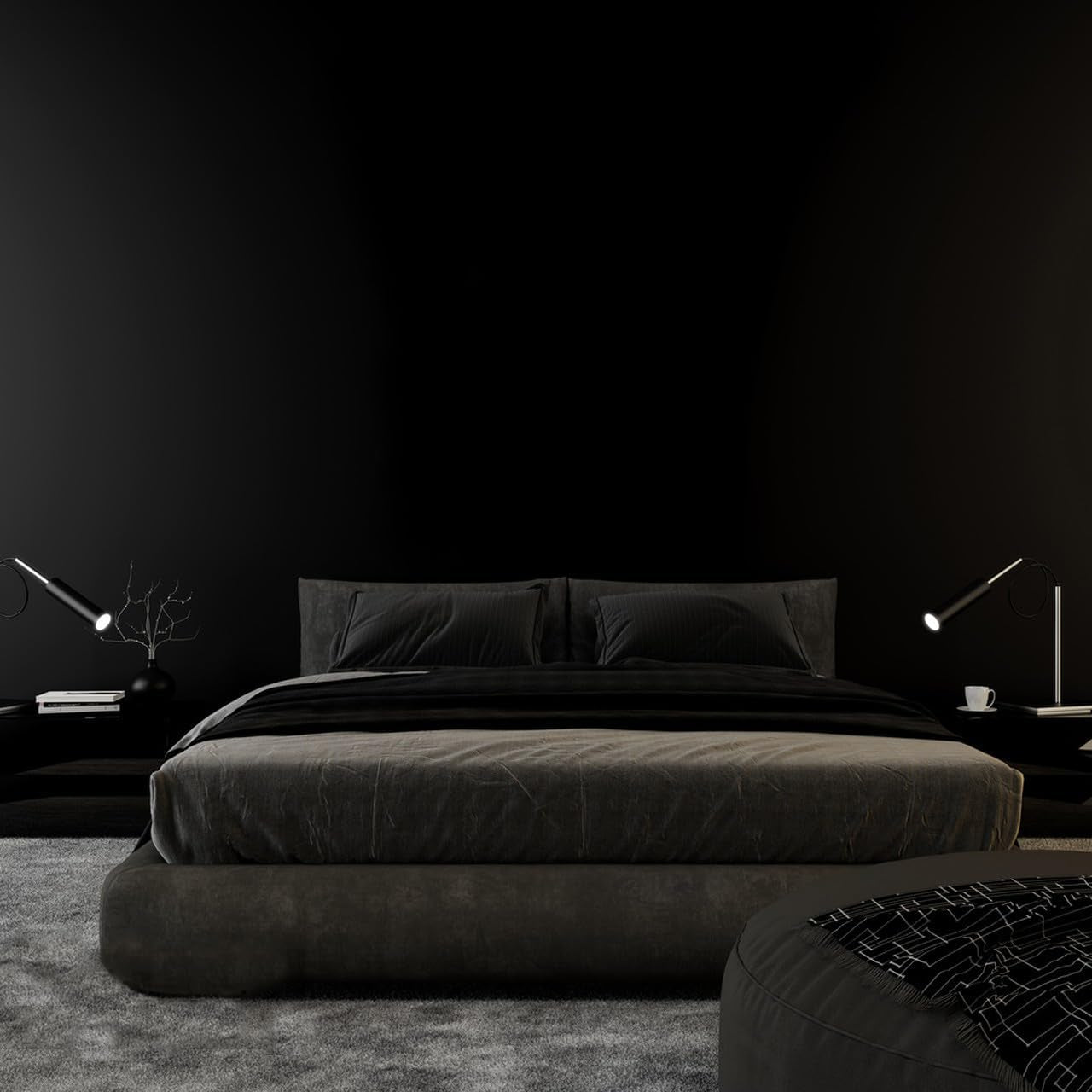 Peel and Stick Wallpaper Black Wallpaper Black Contact Paper Waterproof Self Adhesive Removable Wall Paper Decorative for Wall Bedroom Covering Countertop Cabinet Vinyl Film 17.7" X118"