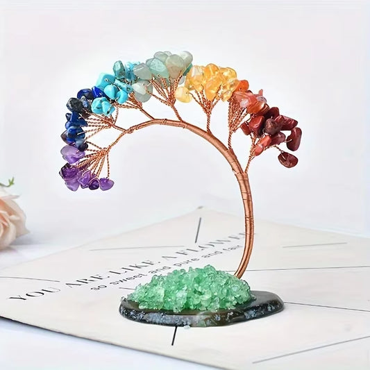 Natural Crystal Lucky Tree Ornaments, Healing Gemstone Ornament, Home Desktop Decoration Home Decor Home Accessories Decor