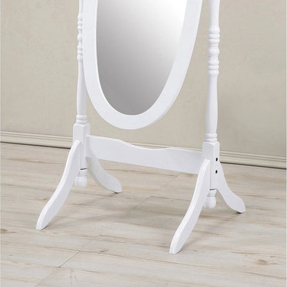 Audi Traditional Queen Anna Style Black Wood Floor Cheval Mirror