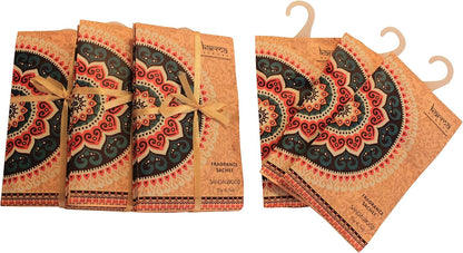 Karma Scents Premium Sandalwood Scented Sachets - Fresh Fragrance for Drawers, Closets, and Vehicles, Set of 12 Bags