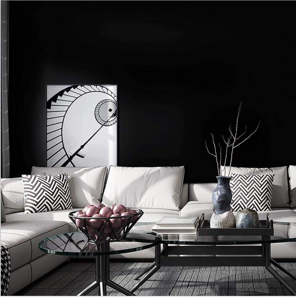 Peel and Stick Wallpaper Black Wallpaper Black Contact Paper Waterproof Self Adhesive Removable Wall Paper Decorative for Wall Bedroom Covering Countertop Cabinet Vinyl Film 17.7" X118"