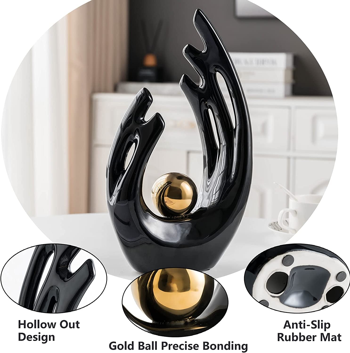 Contemporary Ceramic Statues for Elegant Home and Office Decor Accents