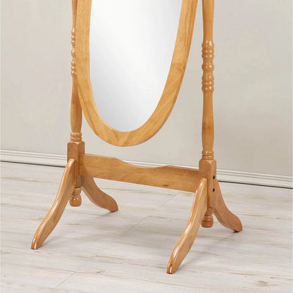Audi Traditional Queen Anna Style Black Wood Floor Cheval Mirror