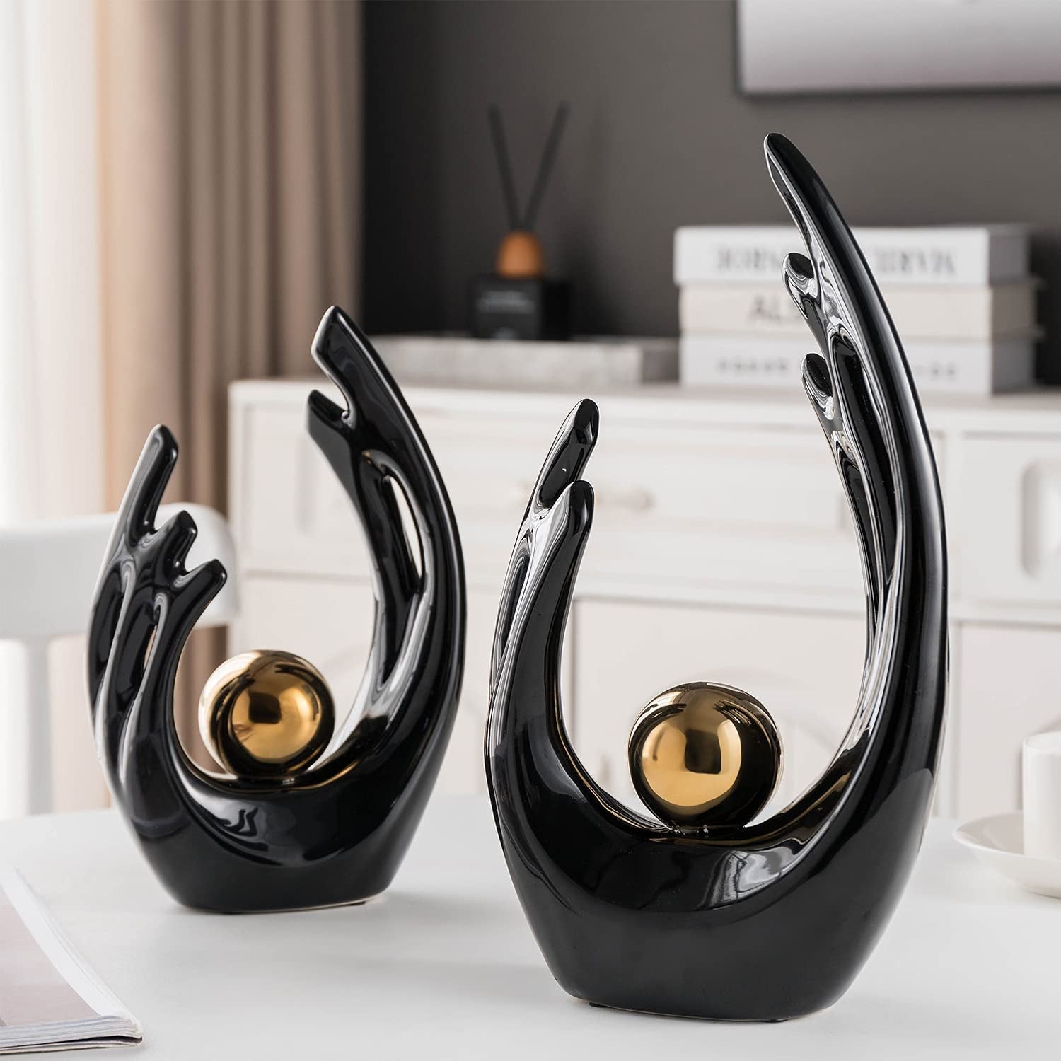 Contemporary Ceramic Statues for Elegant Home and Office Decor Accents